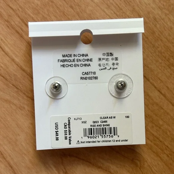 NWT | Kate Spade iridescent sliver Diamond earrings - Picture 2 of 6